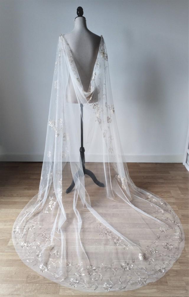 embroidered wedding cape