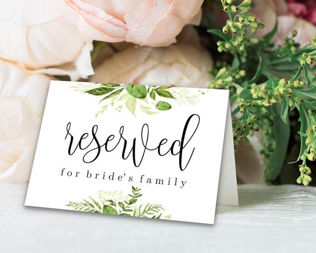 Reserved Printable Reserved Wedding Sign Reserved Table Sign Wedding