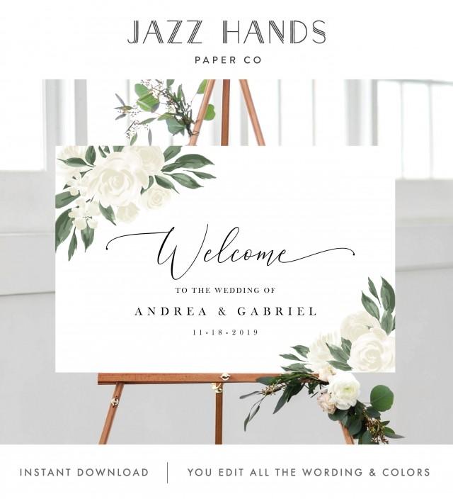 wedding-welcome-sign-template-with-greenery-and-white-floral-design