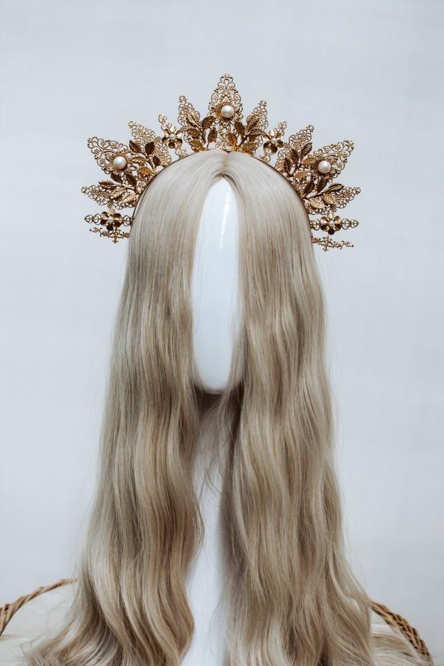 Goddess crown Rose Gold Crown Spike headband