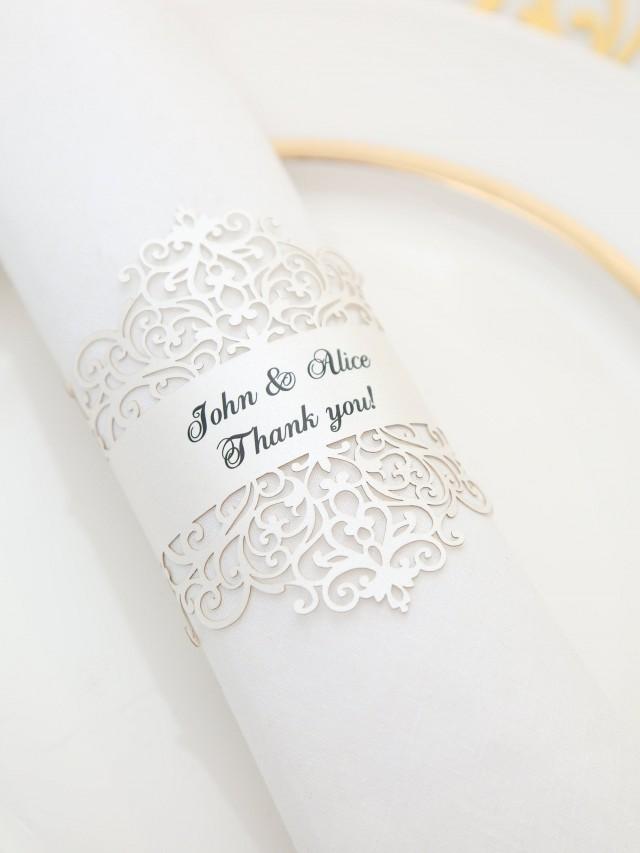 Elegant Napkin Rings,Laser Cut,Personalized (set Of 10),napkin Holder