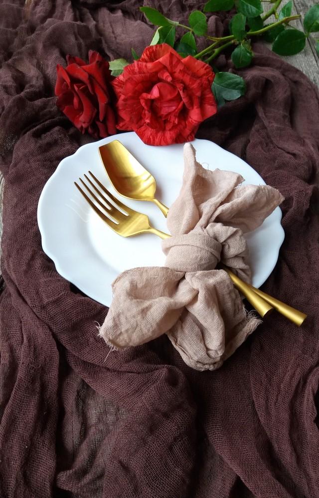 Cloth Dinner Napkins For Wedding, Rustic Wedding Beige Napkins, Cotton