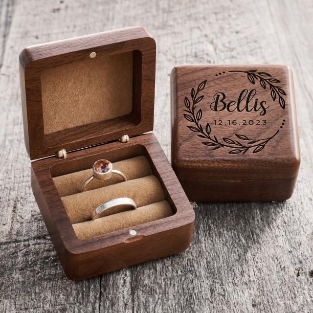 Custom Wedding Ring Box, Wood Ring Box, Engagement Ring Box, Ring