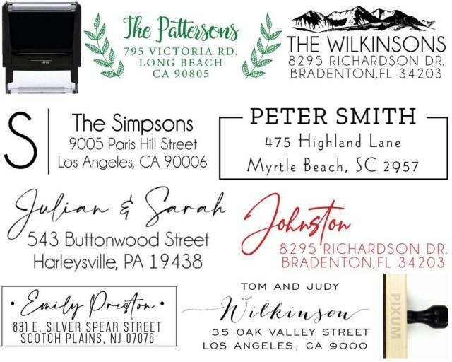 Personalized Return Address Stamp Self Ink 3 Line Modern Business