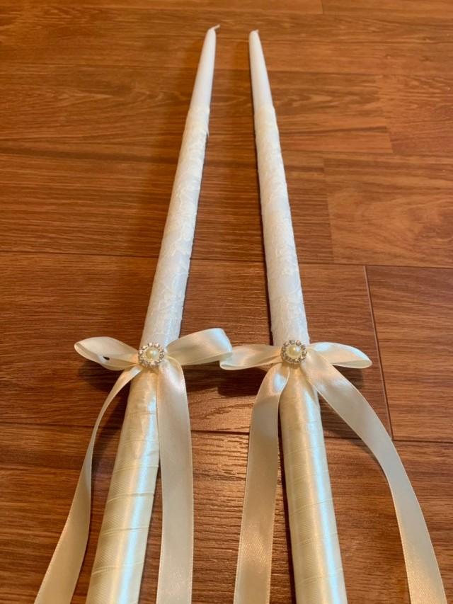 Simple Lace Handmade Greek Orthodox Wedding Candles (Lambathes) 2973543 Weddbook
