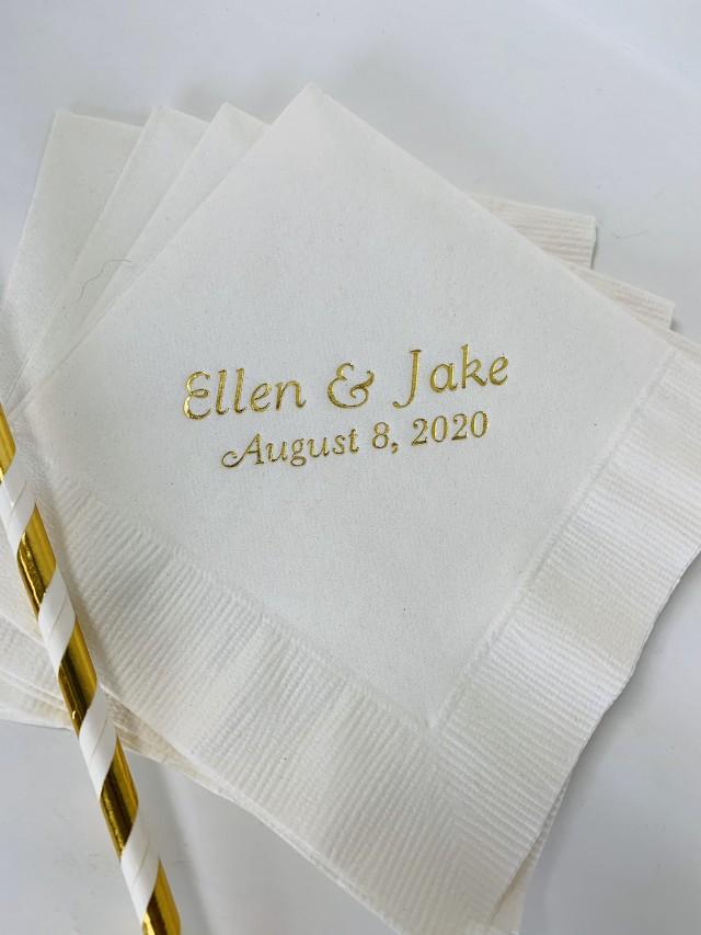 50 Personalized Napkins Personalized Napkins Wedding Personalized