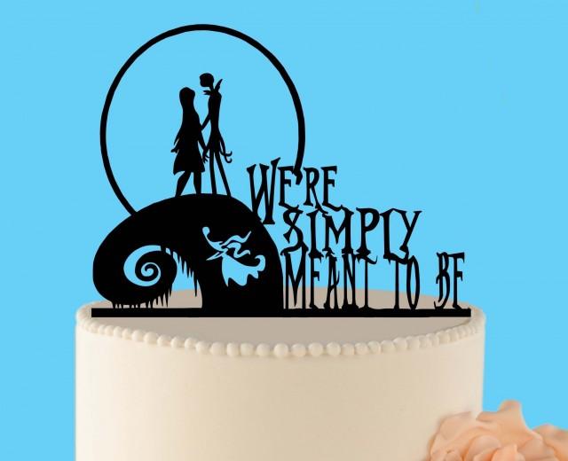 Jack and Sally Simply Meant To Be With Date Wedding Cake Topper 