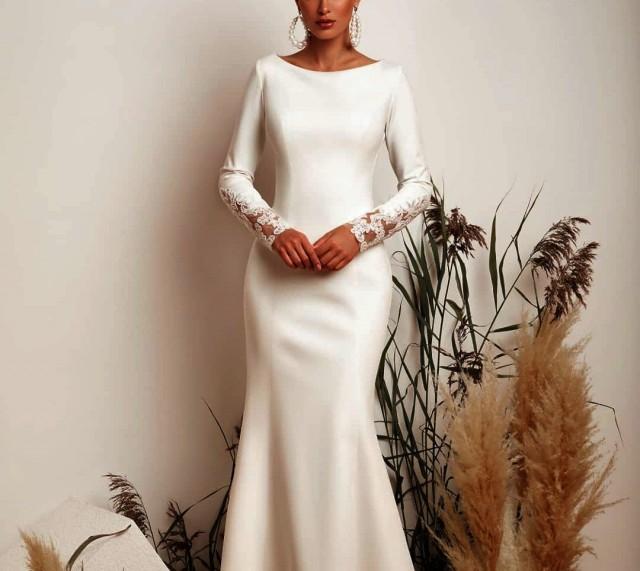 classy-long-sleeves-boat-neck-trumpet-mermaid-satin-wedding-dress-lace