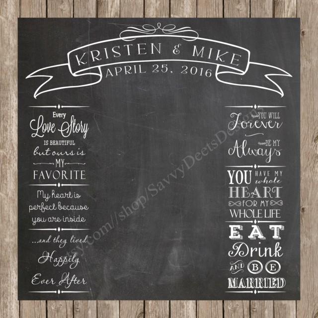 Wedding Photo Backdrop Chalkboard Printable Photo Backdrop Wedding
