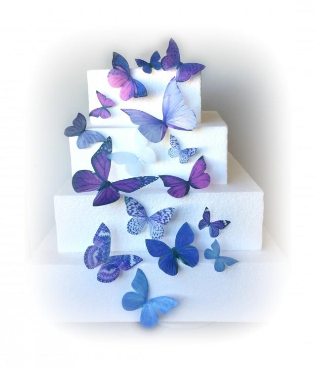 15 Small Medium Large Assorted Purple Edible Butterflies Pre Cut