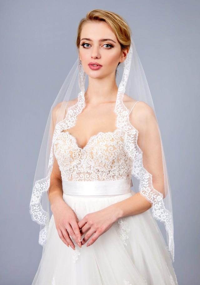 Full Lace Veil, Wedding Lace Veil, Veil Bridal Lace Veil, White, Ivory