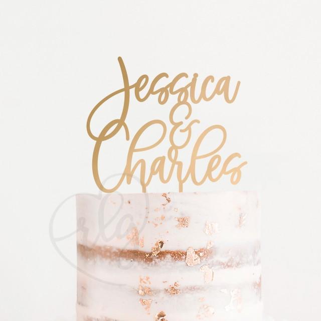 Custom Names Wedding Cake Topper, Name Cake Topper, Personalized Cake