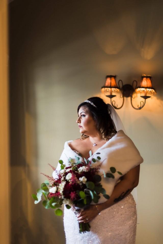 Faux Fur Shrug Fitted Bridal Shawl 