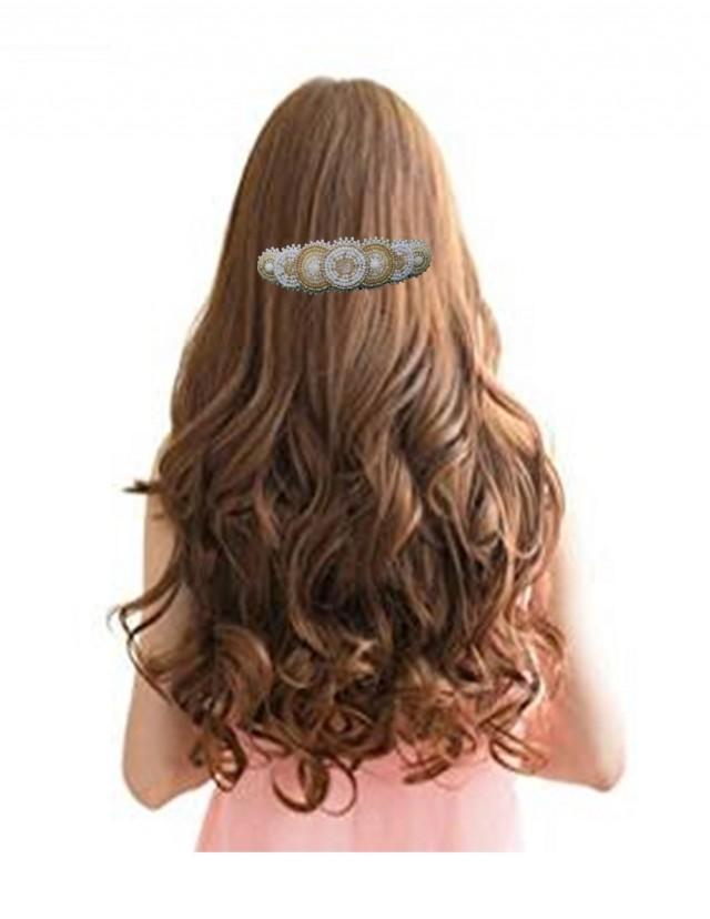 White Bridal Circle Beaded Hair Barrette, Native Inspired Tribal