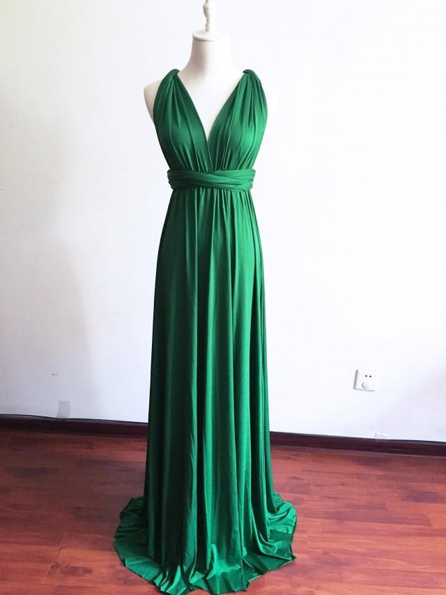 Longshort Emerald Green Infinity Bridesmaid Dress Convertible Bridesmaid Dress Multi Way Dress 7982