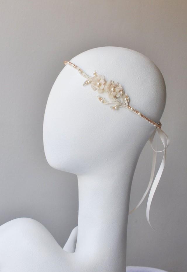 champagne wedding headpiece