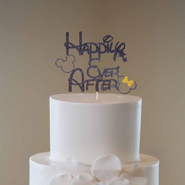 Happily Ever After Mickey Mouse Cake Acrylic Wedding Cake Topper Decoration.783 
