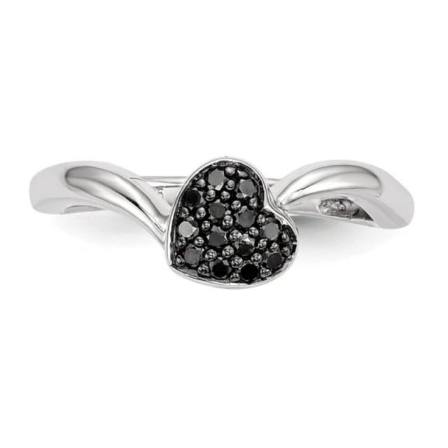 Beautiful 0.50 Ct Black Diamond Heart Ring 2979605 Weddbook