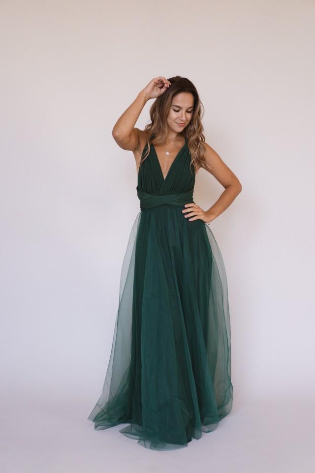 Emerald Green Infinity Dress Emerald Green Bridesmaid Dress Emerald Convertible Dress 4667