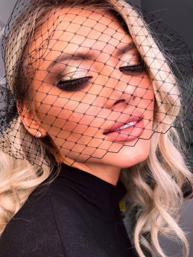 Black Birdcage Veil Headband Gothic Wedding Veil Masquerade Ball