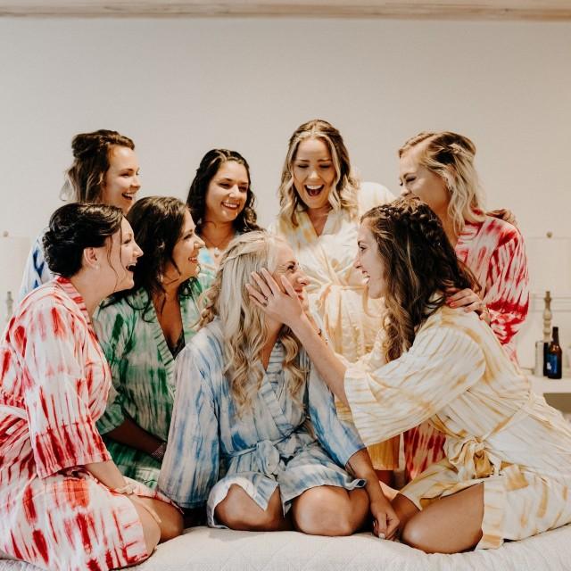 Tie Dye Robe Bridesmaids Gift Getting Ready Robes Bridal Shower