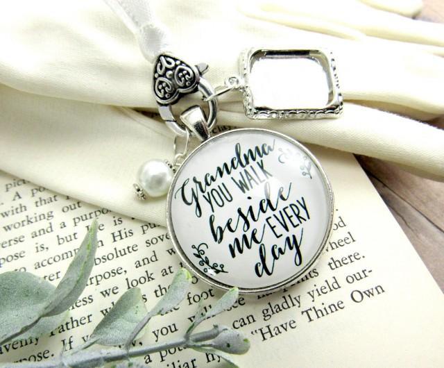 Grandmother Wedding Bouquet Charm Grandma You Walk Beside Me Photo