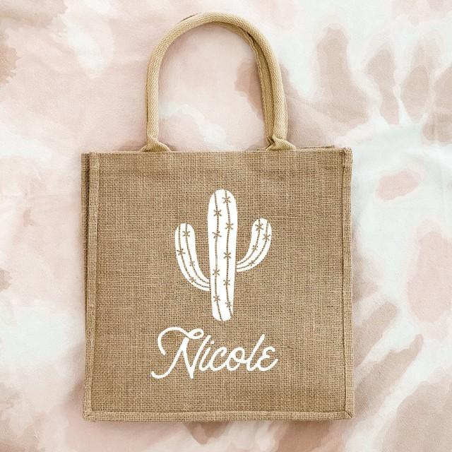 Desert Cactus Tote Bag Personalized Cactus Bags For Bachelorette Gifts