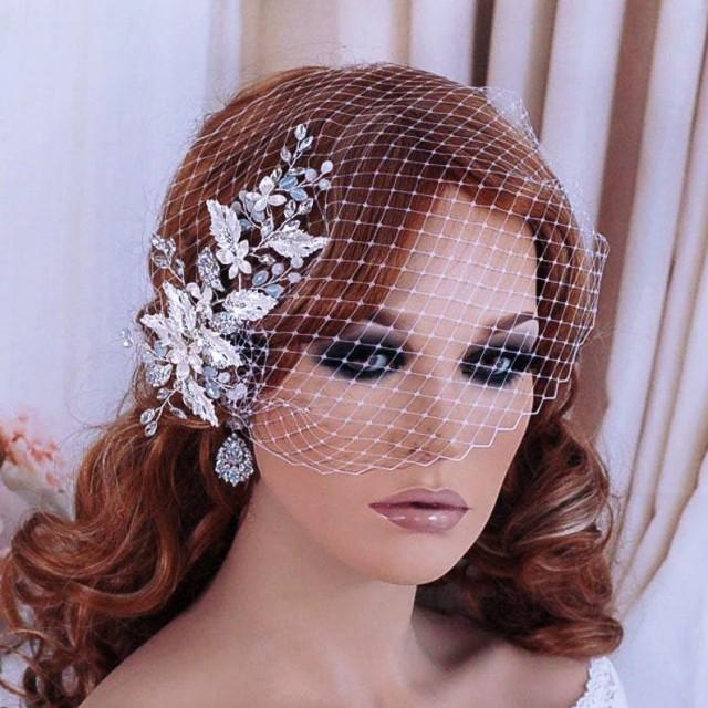 Wedding Accessories Bridal Bird Cage Veil Birdcage Headpiece Hair Clip ...