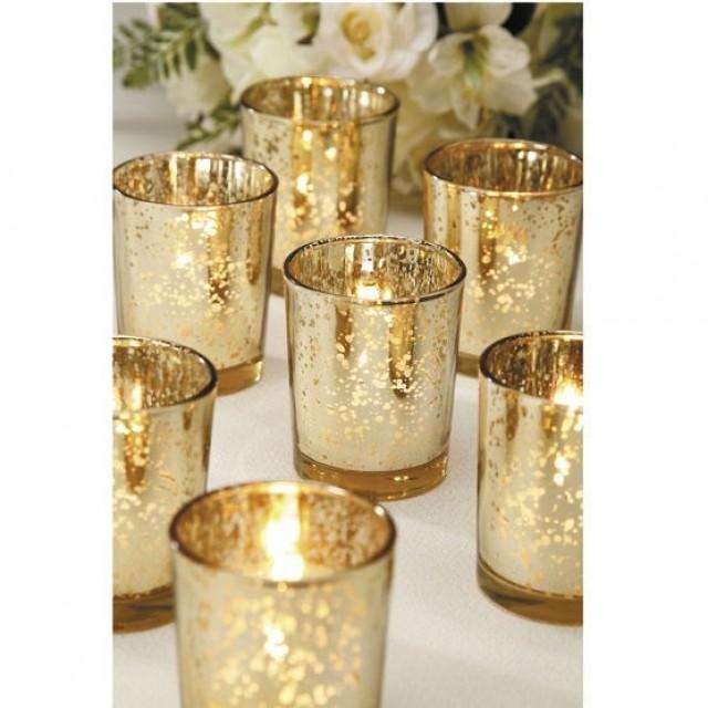 Decor Gold Mercury Glass Votives Set Of 24 2983537 Weddbook