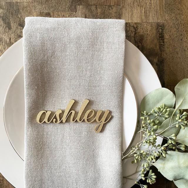 Name Place Setting, Place Cards, Wedding Place Cards, Custom Laser Cut Names, Place Seating Sign