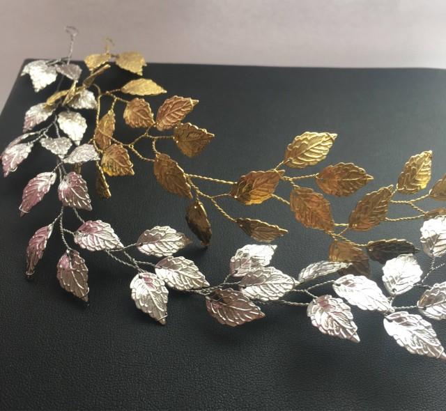 Prom Hair Accessories Leaf Tiara Greek Style Headpiece Grecian Tiara Bridal Hair Vine Wedding 