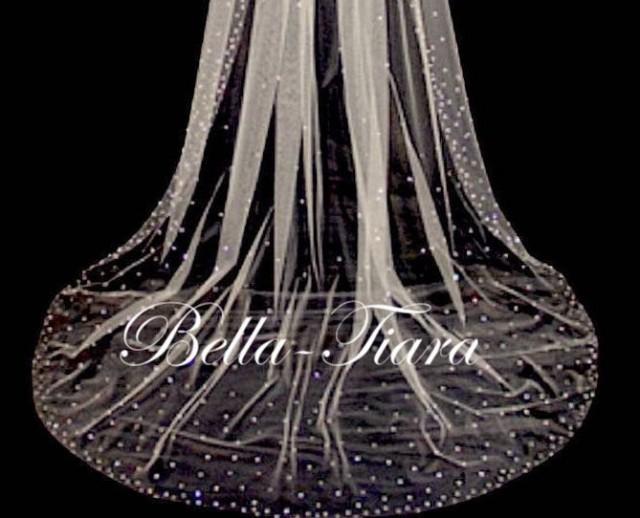 Cathedral Crystal Veils, Chapel Crystal Wedding Veil, Royal Crystal Bridal Veil, Crystal