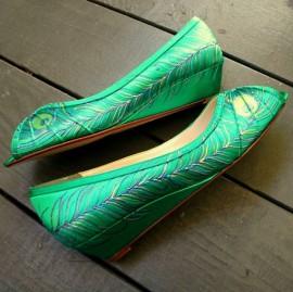 emerald green low heel shoes