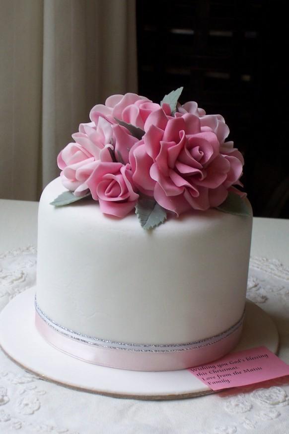 Wedding Cakes - Mixed Pink Roses Cake #1930338 - Weddbook