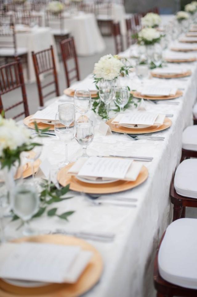 Gold Wedding - Gold And Cream Reception Table Decor #2047454 - Weddbook