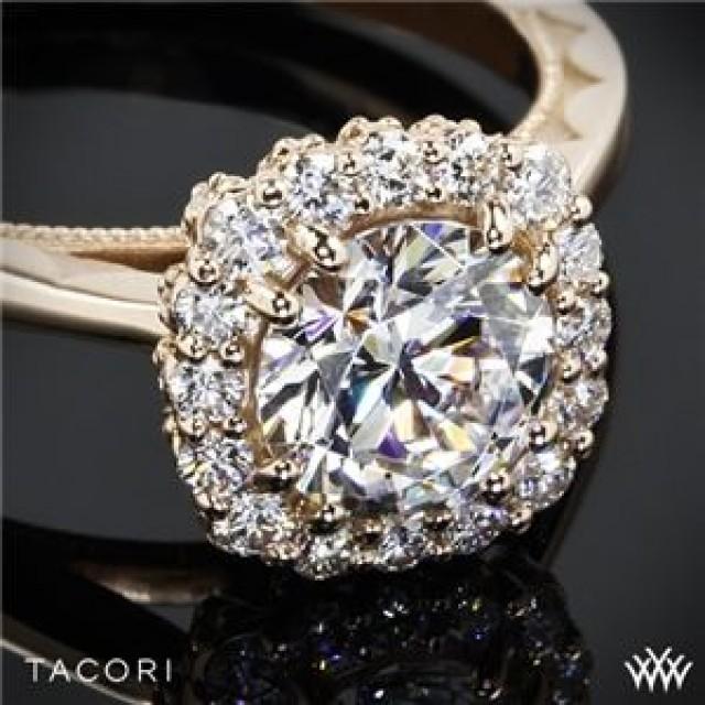 18k Rose Gold Tacori Full Bloom Halo Solitaire Engagement Ring #2059216 ...