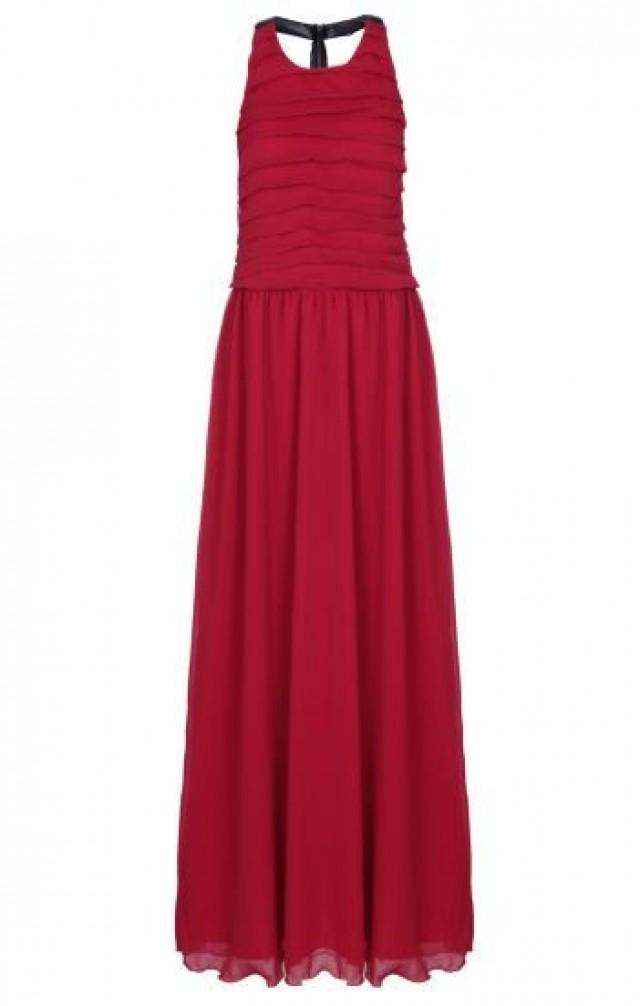 Red Halter Sleeveless Backless Chiffon Dress - Sheinside.com #2062978 ...