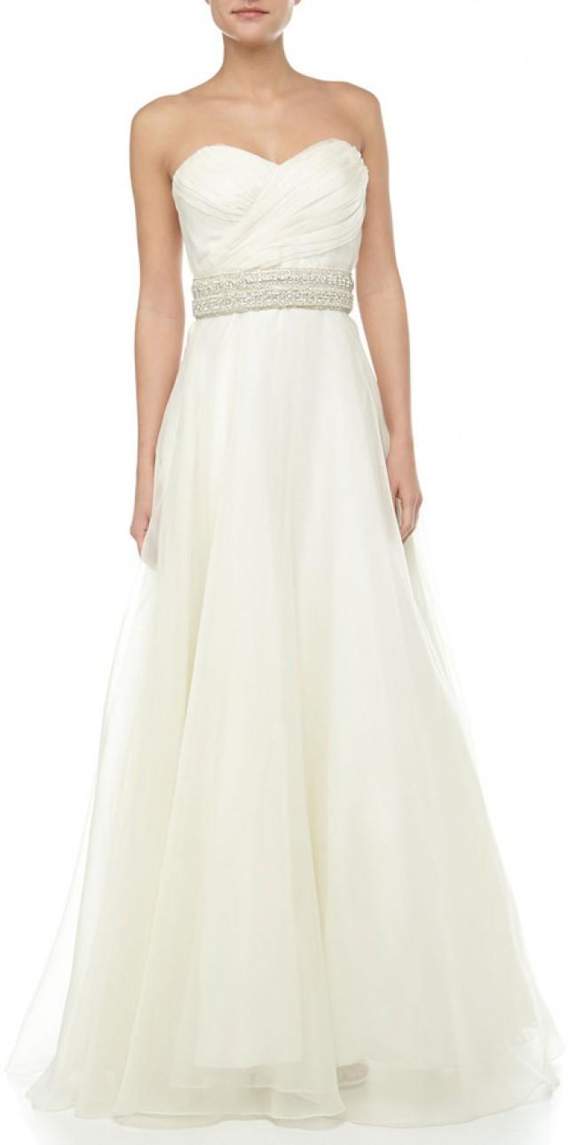 Theia Strapless Bead-Waist Bridal Gown, Ivory #2157111 - Weddbook