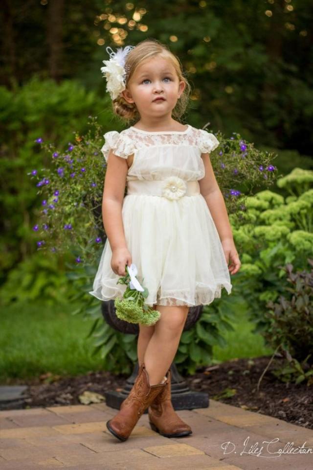 The Charlotte - Ivory, Lace, Chiffon Flower Girl Dress, Made For Girls ...