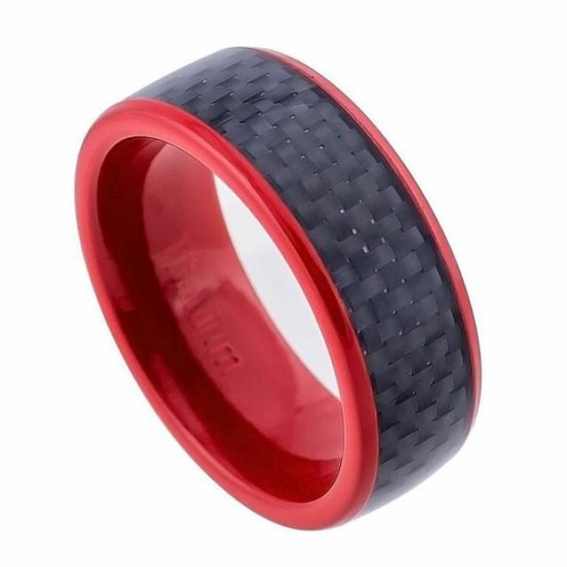 Anium Ring Red Wedding Band Valentines Gift For Him Anium Ring Red Wedding Band Valentines Gift For Him Idea Promise Engagement Black Carbon Fiber Inlay Snujdtioze 2218236