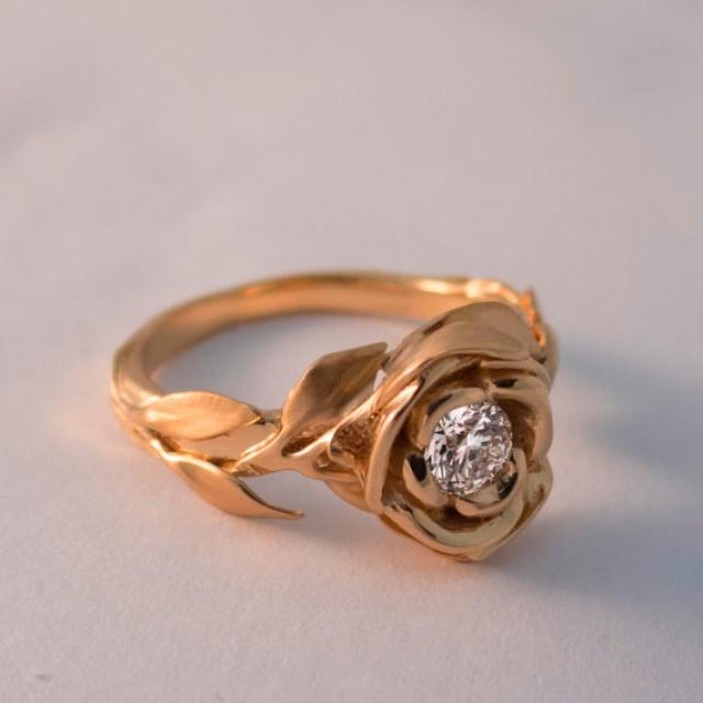 Rose Engagement Ring No.1 - Rose Gold Engagement Ring, Unique ...