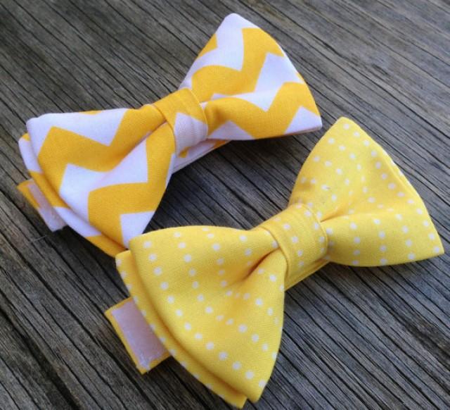 Boy's Yellow Bow Tie - Yellow Groomsmen Ties -- Yellow Wedding - Golden ...