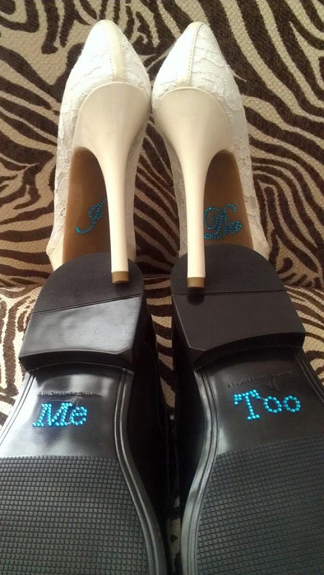 I Do And Me Too Shoe Stickers Clear / Blue Rhinestone Wedding Shoe ...