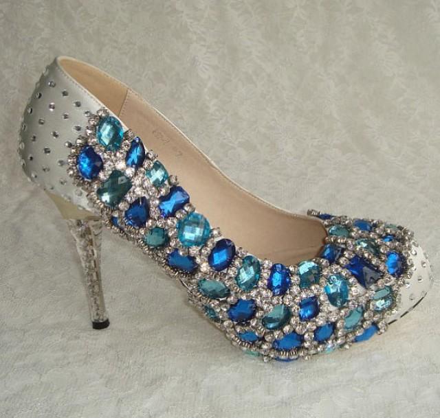 High End Sewed Crystal Rhinestone Wedding Bridal Shoes , Party Prom ...