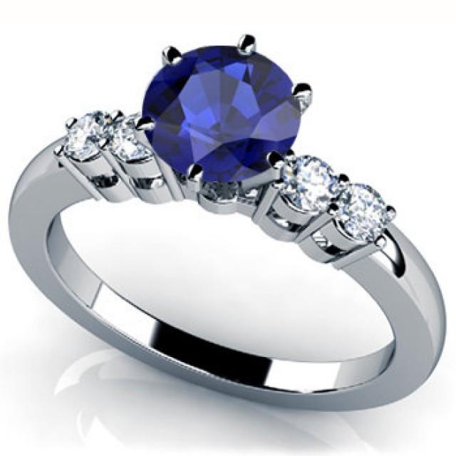Blue Shire Engagement Ring 14k White Gold With Diamonds September Blue Shire Engagement Ring 14k White Gold With Diamonds September Birthstone 2244316 Weddbook