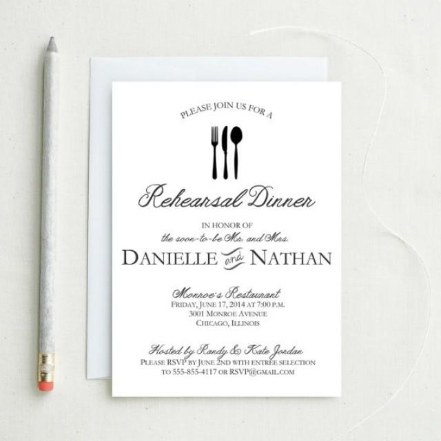 Rustic Rehearsal Dinner Invitation. Elegant Vintage Flatware Rehersal ...