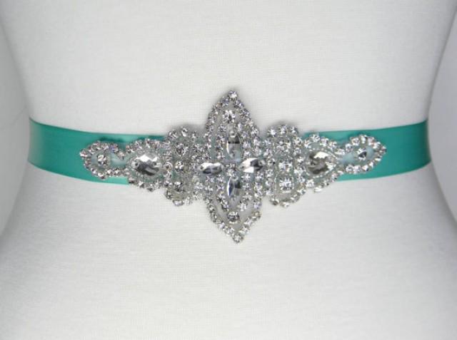 Aqua Bridal Sash - Wedding Belt - Bridal Belt - Bridesmaid Belt ...