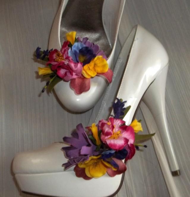 Spring Flower Shoe Clips, Floral Shoe Clips, Bridal Shoe CLips, Wedding ...