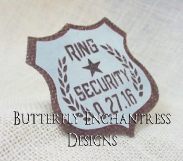 Ring Security Badge Pin - Ring Bearer Gift - Rustic Beach Wedding