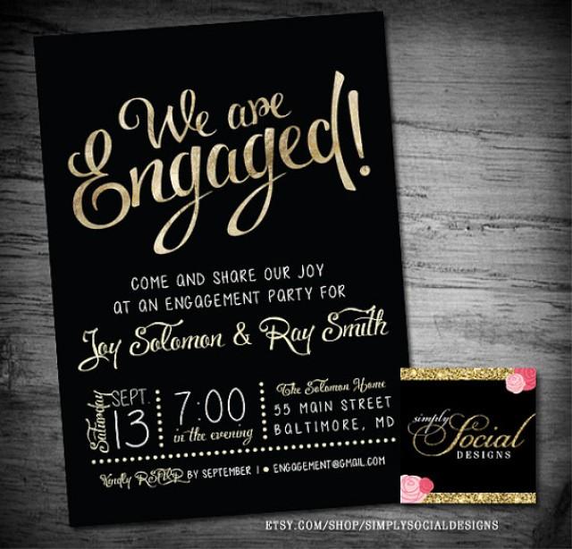 Gold Foil Engagement Party Invitation Printable #2259211 - Weddbook